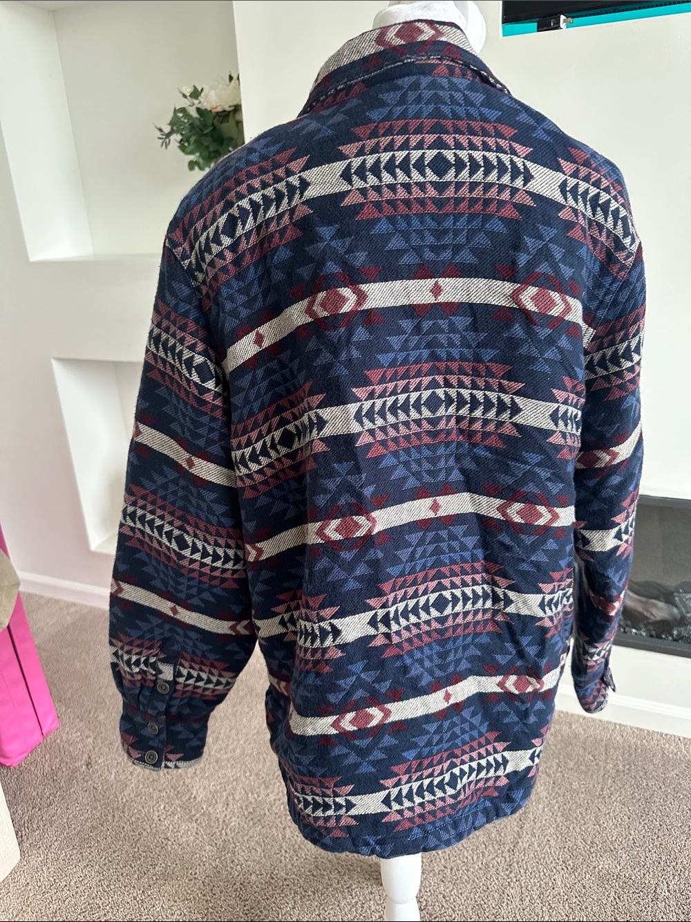 Ariat Navy Aztec-Pattern Button Front Jacket - Picture 5 of 10